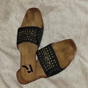 Report Leather & Canvas Sandals